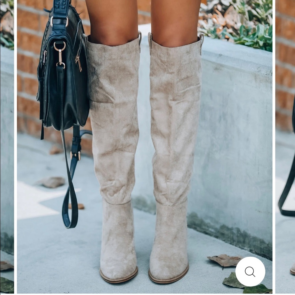 VICI - Sold Out - Gray Suede Over the knee boot